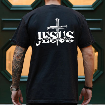 Mens Jesus Graphic Tee - Oversized Christian Streetwear T-Shirt - ZOOMNSTORE