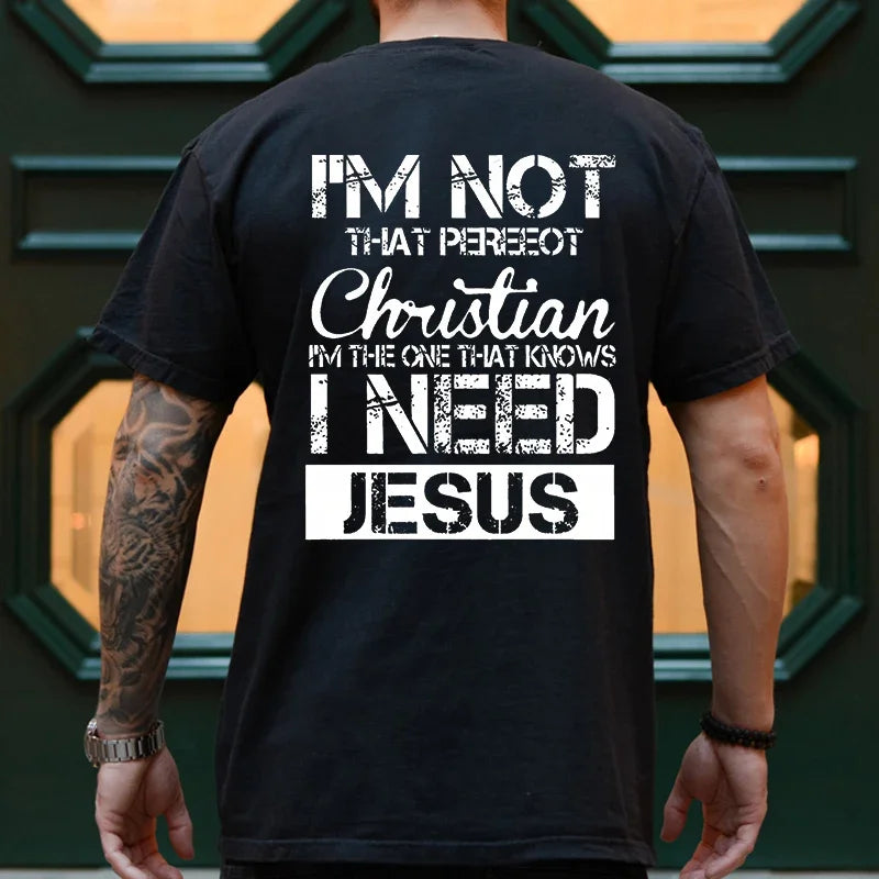 Mens Jesus Graphic Tee - Oversized Christian Streetwear T-Shirt - ZOOMNSTORE