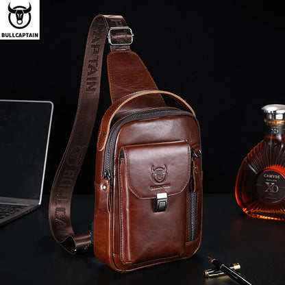Mens Leather Crossbody Bag - Anti-Theft Chest Bag for Mobile Phones - ZOOMNSTORE