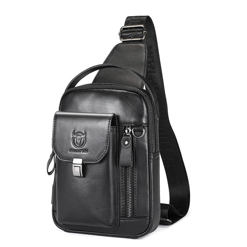 Mens Leather Crossbody Bag - Anti-Theft Chest Bag for Mobile Phones - ZOOMNSTORE