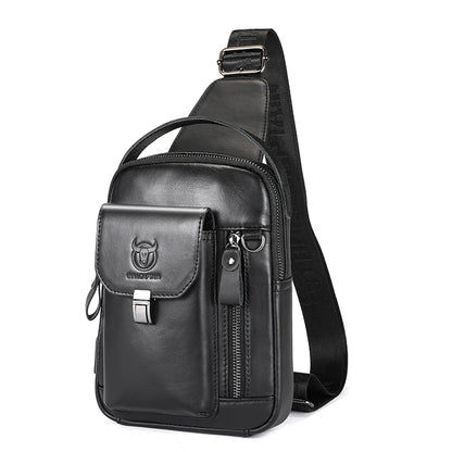 Mens Leather Crossbody Bag - Anti-Theft Chest Bag for Mobile Phones - ZOOMNSTORE