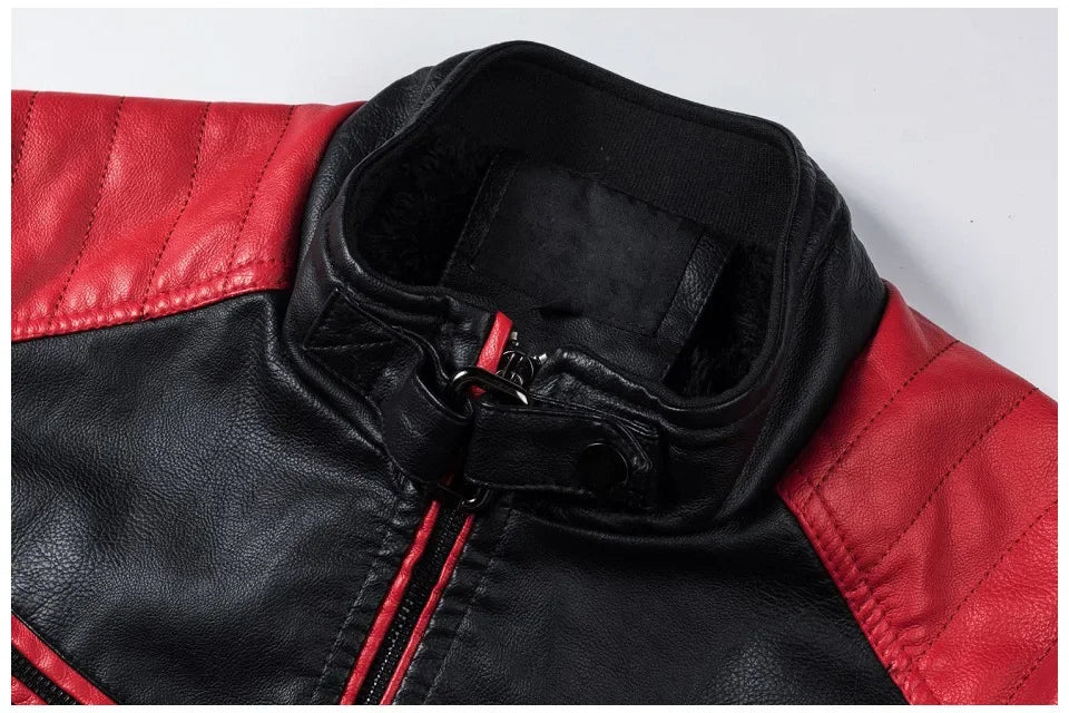 Mens Leather Motorcycle Jacket - Fashionable Casual Vintage Spring Autumn Wear - ZOOMNSTORE