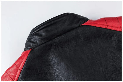 Mens Leather Motorcycle Jacket - Fashionable Casual Vintage Spring Autumn Wear - ZOOMNSTORE