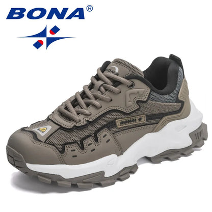 Mens Leather Running Sneakers - Athletic Jogging Trainers - ZOOMNSTORE