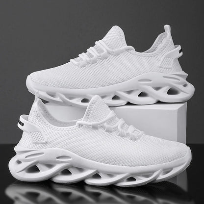 Mens Lightweight Black Running Sneakers - Breathable Casual Sport Shoes - ZOOMNSTORE