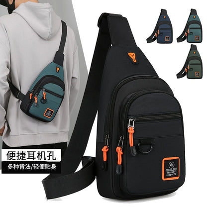 Mens Lightweight Oxford Fabric Crossbody Chest Bag - Stylish Casual Shoulder Handbag - ZOOMNSTORE