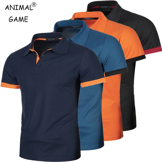 Mens Lightweight Short Sleeve Polo Shirt - Solid Color Streetwear for Summer Sports - ZOOMNSTORE