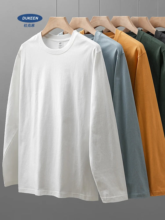 Mens Long Sleeve Tee - Breathable Cotton Crew Neck Shirt | Loose Fit Casual Tops - ZOOMNSTORE