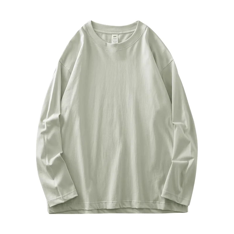 Mens Long Sleeve Tee - Breathable Cotton Crew Neck Shirt | Loose Fit Casual Tops - ZOOMNSTORE