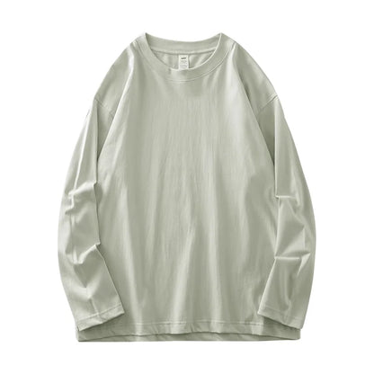 Mens Long Sleeve Tee - Breathable Cotton Crew Neck Shirt | Loose Fit Casual Tops - ZOOMNSTORE