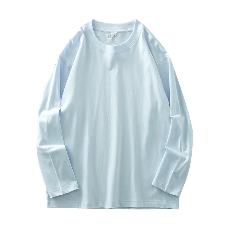 Mens Long Sleeve Tee - Breathable Cotton Crew Neck Shirt | Loose Fit Casual Tops - ZOOMNSTORE