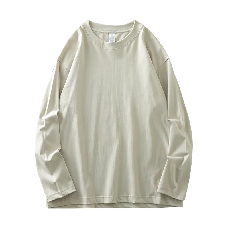 Mens Long Sleeve Tee - Breathable Cotton Crew Neck Shirt | Loose Fit Casual Tops - ZOOMNSTORE