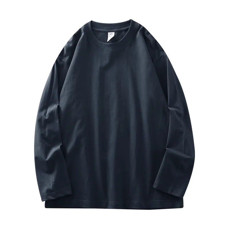 Mens Long Sleeve Tee - Breathable Cotton Crew Neck Shirt | Loose Fit Casual Tops - ZOOMNSTORE