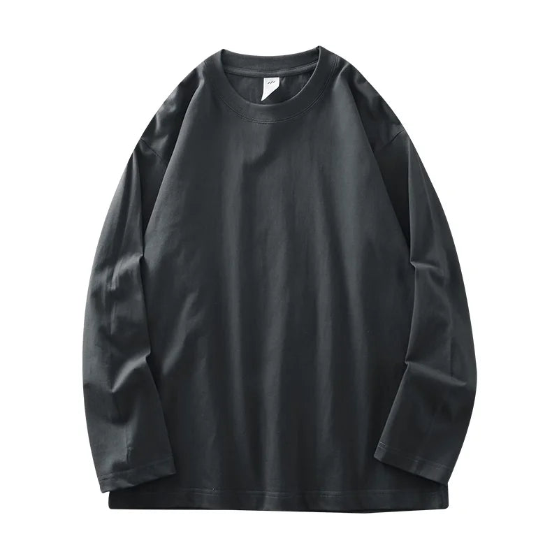 Mens Long Sleeve Tee - Breathable Cotton Crew Neck Shirt | Loose Fit Casual Tops - ZOOMNSTORE