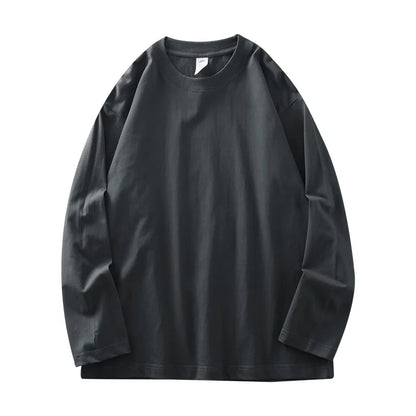 Mens Long Sleeve Tee - Breathable Cotton Crew Neck Shirt | Loose Fit Casual Tops - ZOOMNSTORE