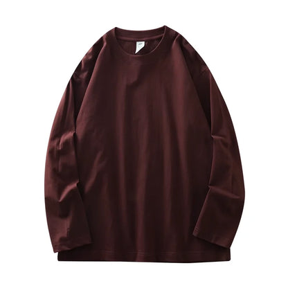 Mens Long Sleeve Tee - Breathable Cotton Crew Neck Shirt | Loose Fit Casual Tops - ZOOMNSTORE