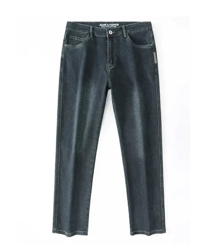 Mens Loose Straight Jeans - Comfortable Wide-Leg Business Casual Trousers - ZOOMNSTORE