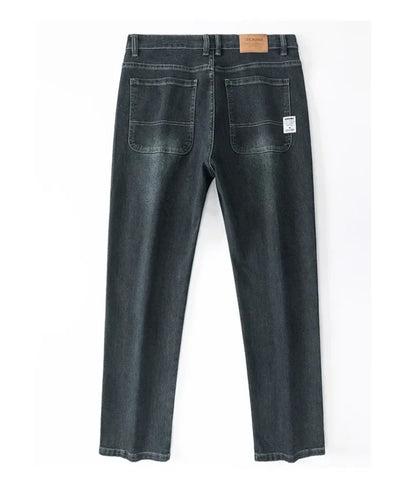 Mens Loose Straight Jeans - Comfortable Wide-Leg Business Casual Trousers - ZOOMNSTORE
