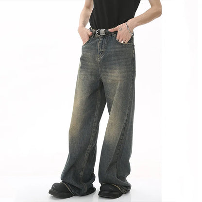 Mens Loose Wide Leg Denim Jeans - Casual Summer Trousers - ZOOMNSTORE