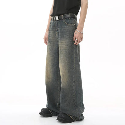 Mens Loose Wide Leg Denim Jeans - Casual Summer Trousers - ZOOMNSTORE