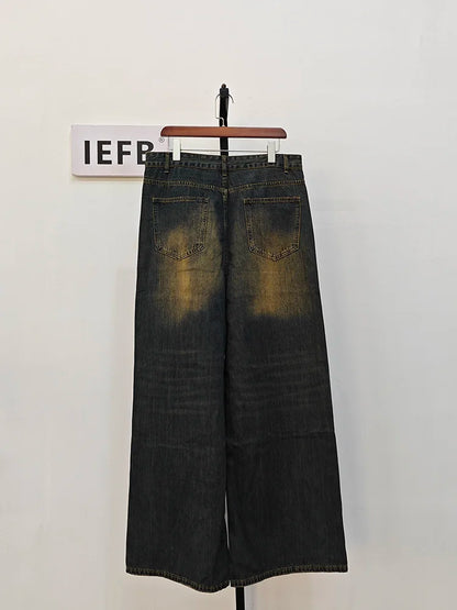 Mens Loose Wide Leg Denim Jeans - Casual Summer Trousers - ZOOMNSTORE