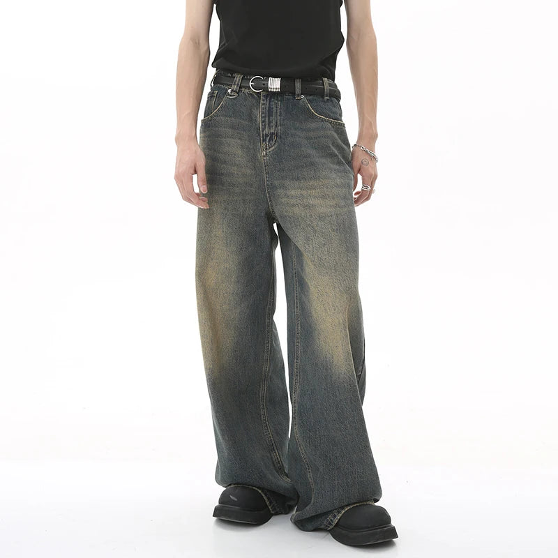 Mens Loose Wide Leg Denim Jeans - Casual Summer Trousers - ZOOMNSTORE