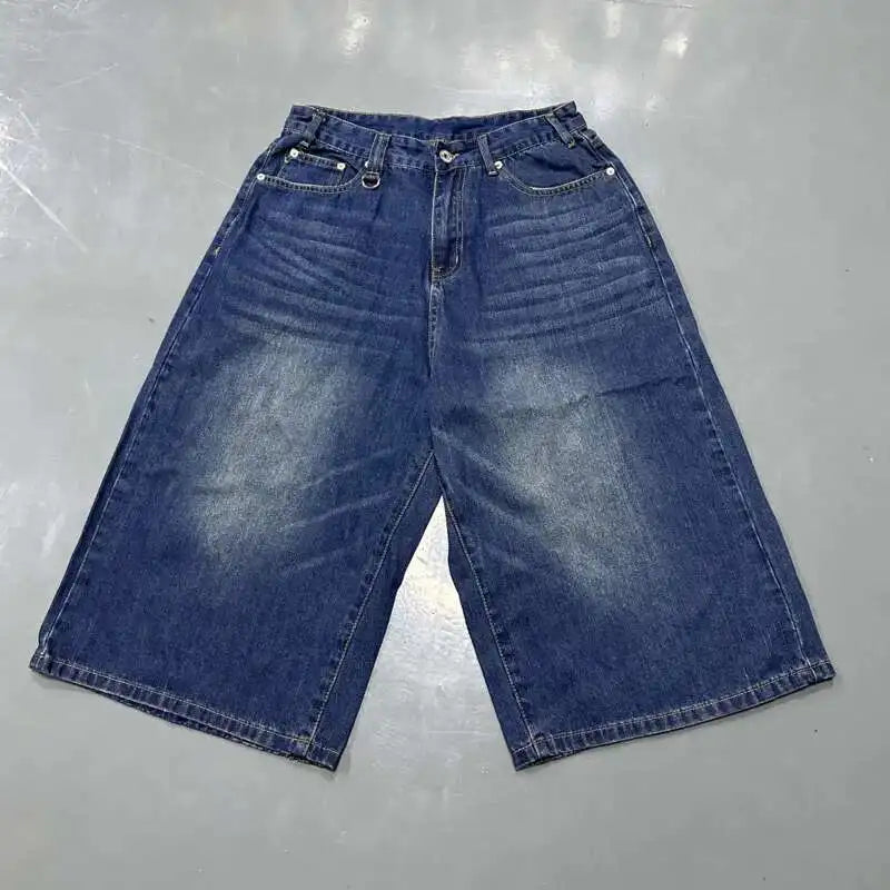 Mens Loose Wide Leg Denim Jeans - Casual Summer Trousers - ZOOMNSTORE