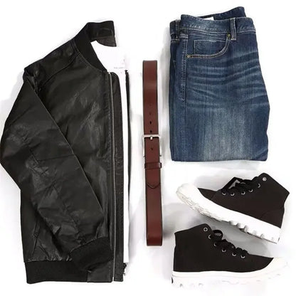 Mens Luxury PU Leather Belt - Alloy Square Pin Buckle Designer Jeans Accessory - ZOOMNSTORE