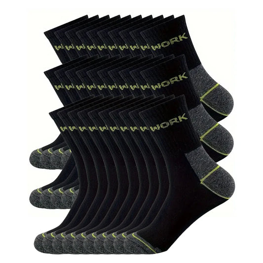 Mens Moisture-Wicking Cotton Sports Socks - Cushioned Hiking  Outdoor Anti-Slip 30 Pairs - ZOOMNSTORE