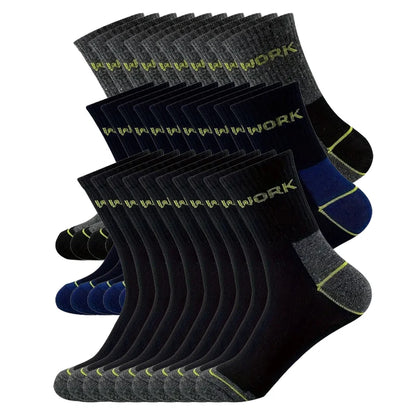 Mens Moisture-Wicking Cotton Sports Socks - Cushioned Hiking  Outdoor Anti-Slip 30 Pairs - ZOOMNSTORE