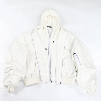 Mens Oversized Black PU Leather Bomber Jacket - Warm Autumn Winter Design - ZOOMNSTORE