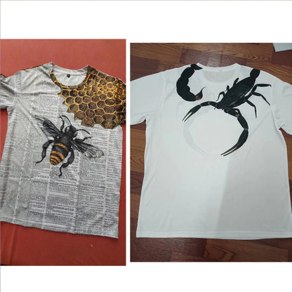Mens Oversized Halloween Skull T-Shirt - Casual Hip Hop Short Sleeve Tee - ZOOMNSTORE
