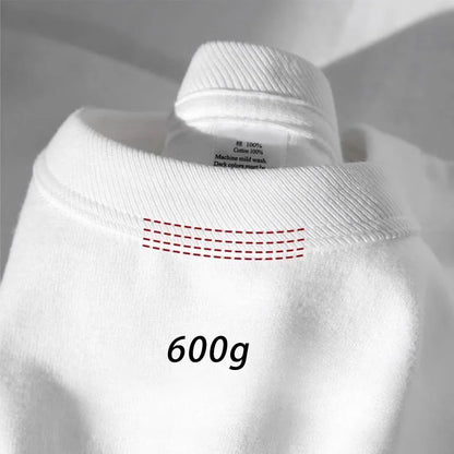 Mens Oversized Heavyweight Cotton T-Shirt - Casual Short Sleeve Top for Summer - ZOOMNSTORE