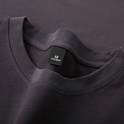 Mens Oversized Heavyweight Cotton T-Shirt - Casual Short Sleeve Top for Summer - ZOOMNSTORE