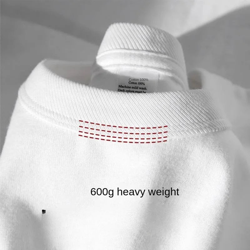 Mens Oversized Heavyweight Cotton T-Shirt - Casual Short Sleeve Top for Summer - ZOOMNSTORE
