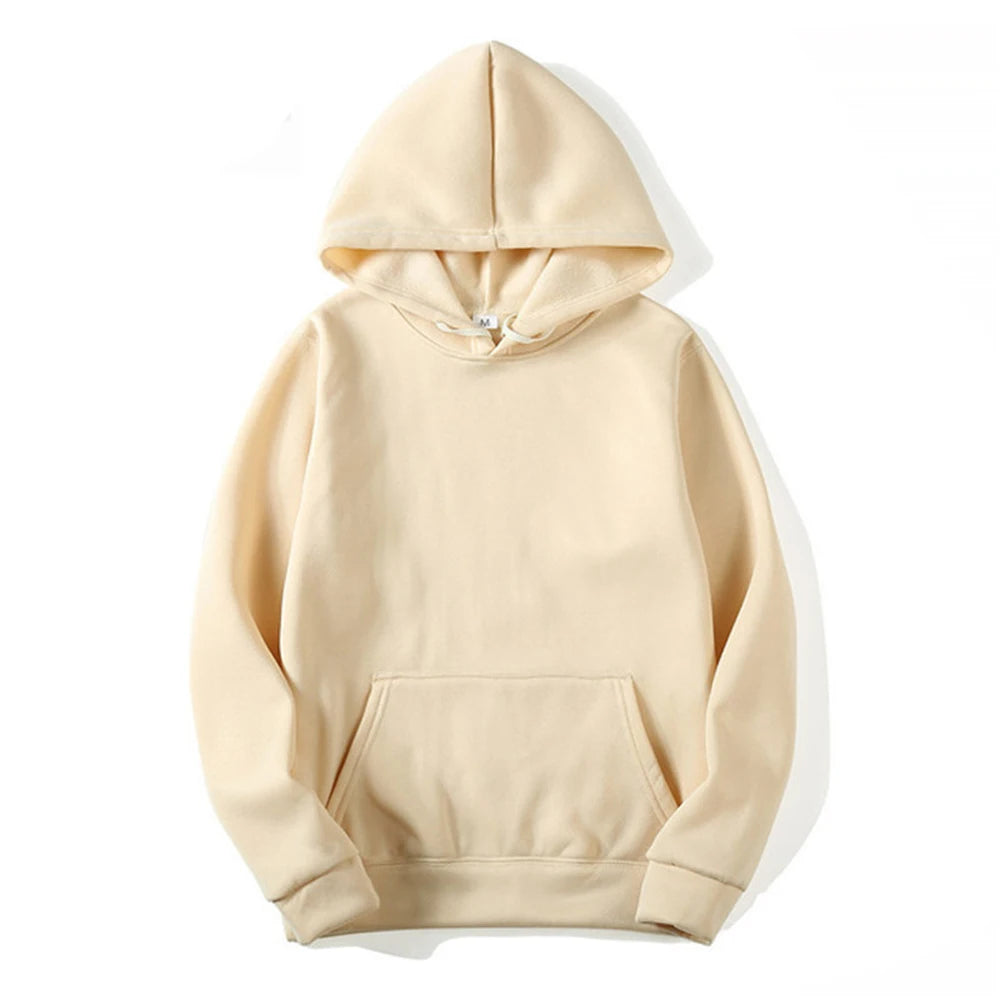 Mens Oversized Hoodie - Casual Solid Color Pullover Sweatshirt - ZOOMNSTORE