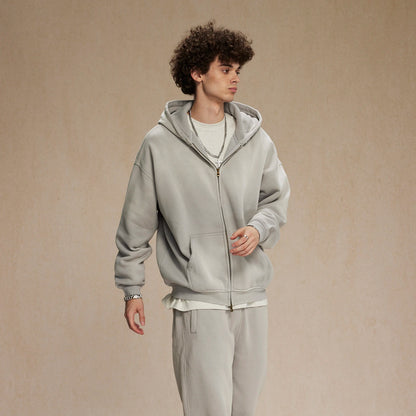 Mens Oversized Tie Dye Zip Up Hoodie - Plush Gradient Cardigan Sweatshirt - ZOOMNSTORE