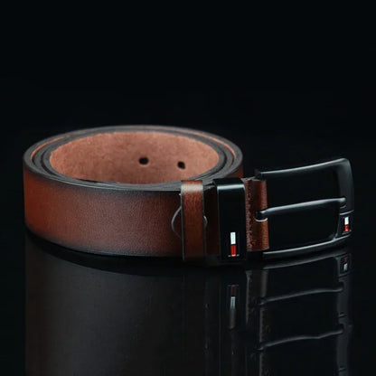 Mens PU Leather Belt - Luxury Brand Classic Alloy Buckle for Jeans - ZOOMNSTORE