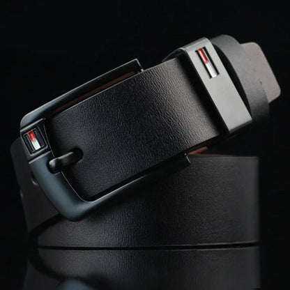Mens PU Leather Belt - Luxury Brand Classic Alloy Buckle for Jeans - ZOOMNSTORE