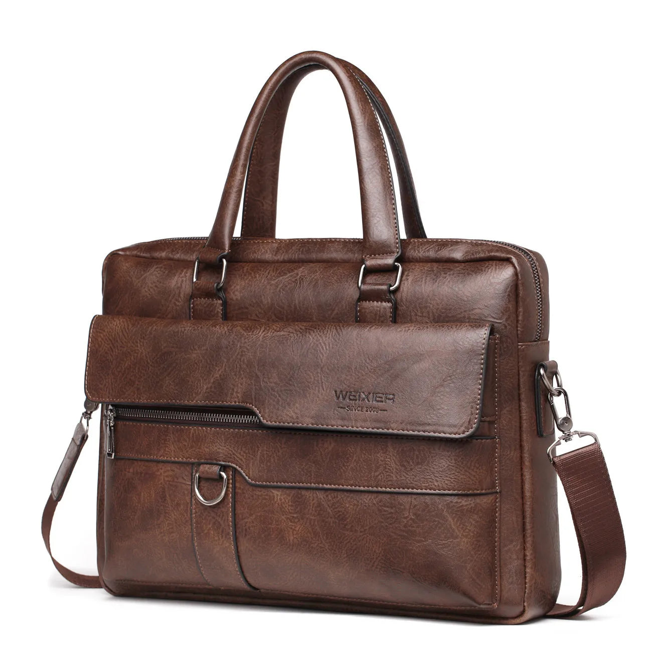 Mens PU Leather Briefcase - High Quality Business Messenger Bag for 14 Laptop - ZOOMNSTORE
