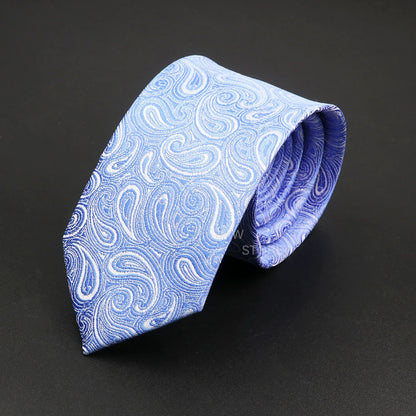 Mens Paisley Necktie - Grey Brown Green Wedding  Business Tie - ZOOMNSTORE