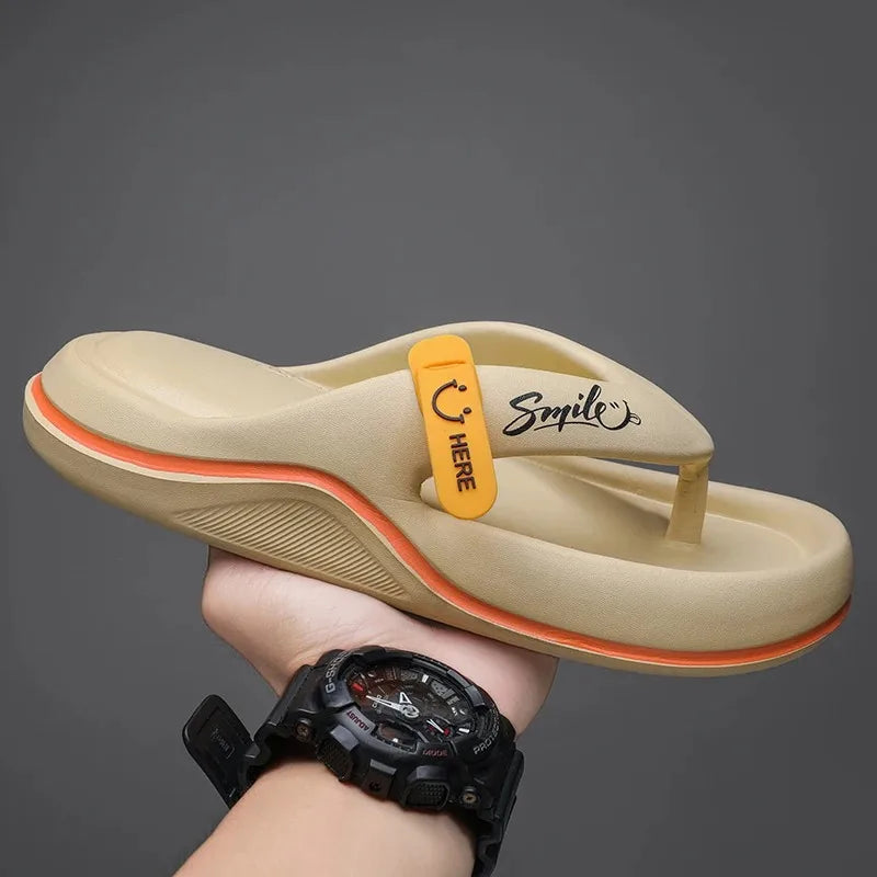 Mens Platform Flip Flops - Soft Sole EVA Outdoor Casual Slides - ZOOMNSTORE