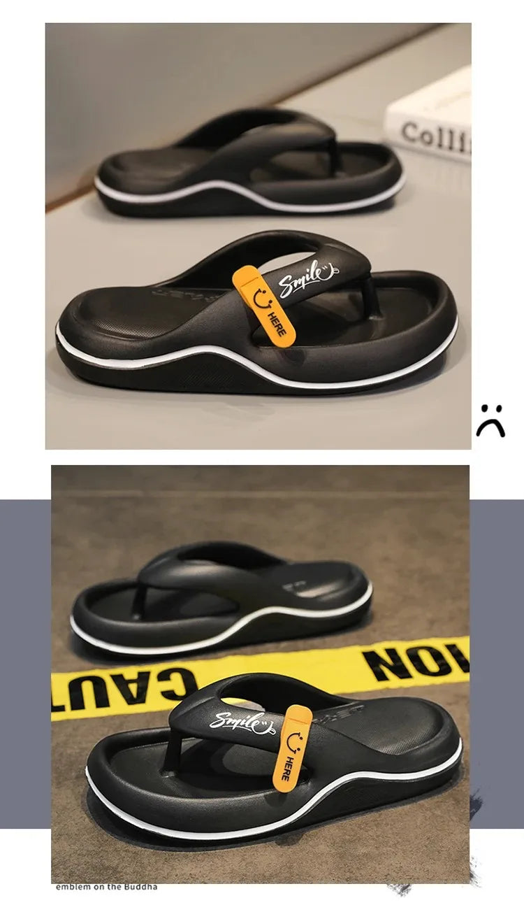 Mens Platform Flip Flops - Soft Sole EVA Outdoor Casual Slides - ZOOMNSTORE