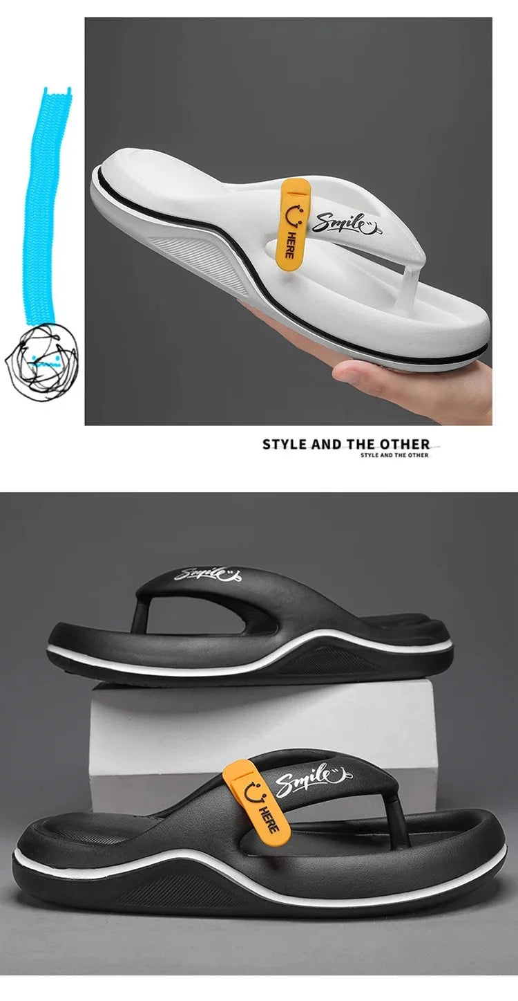 Mens Platform Flip Flops - Soft Sole EVA Outdoor Casual Slides - ZOOMNSTORE