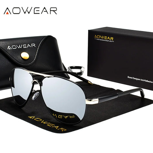 Mens Polarized Aviation Sunglasses - HD Driving Pilot Sun Glasses - ZOOMNSTORE