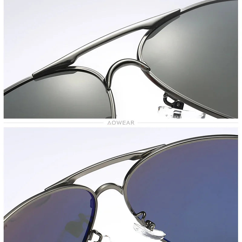 Mens Polarized Aviation Sunglasses - HD Driving Pilot Sun Glasses - ZOOMNSTORE