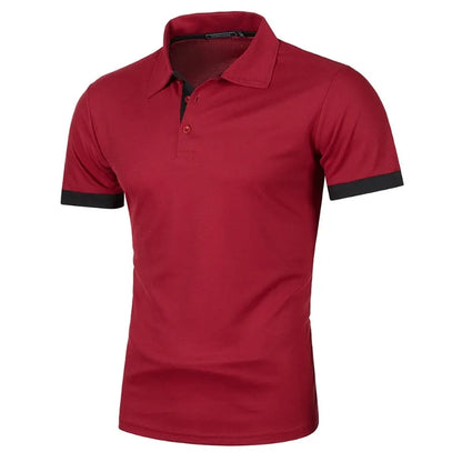 Mens Lightweight Short Sleeve Polo Shirt - Solid Color Streetwear for Summer Sports - ZOOMNSTORE