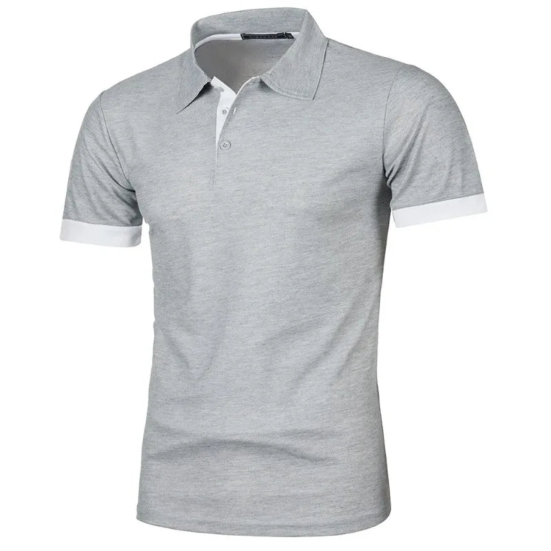 Mens Lightweight Short Sleeve Polo Shirt - Solid Color Streetwear for Summer Sports - ZOOMNSTORE