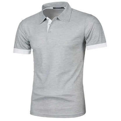 Mens Lightweight Short Sleeve Polo Shirt - Solid Color Streetwear for Summer Sports - ZOOMNSTORE
