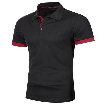 Mens Lightweight Short Sleeve Polo Shirt - Solid Color Streetwear for Summer Sports - ZOOMNSTORE